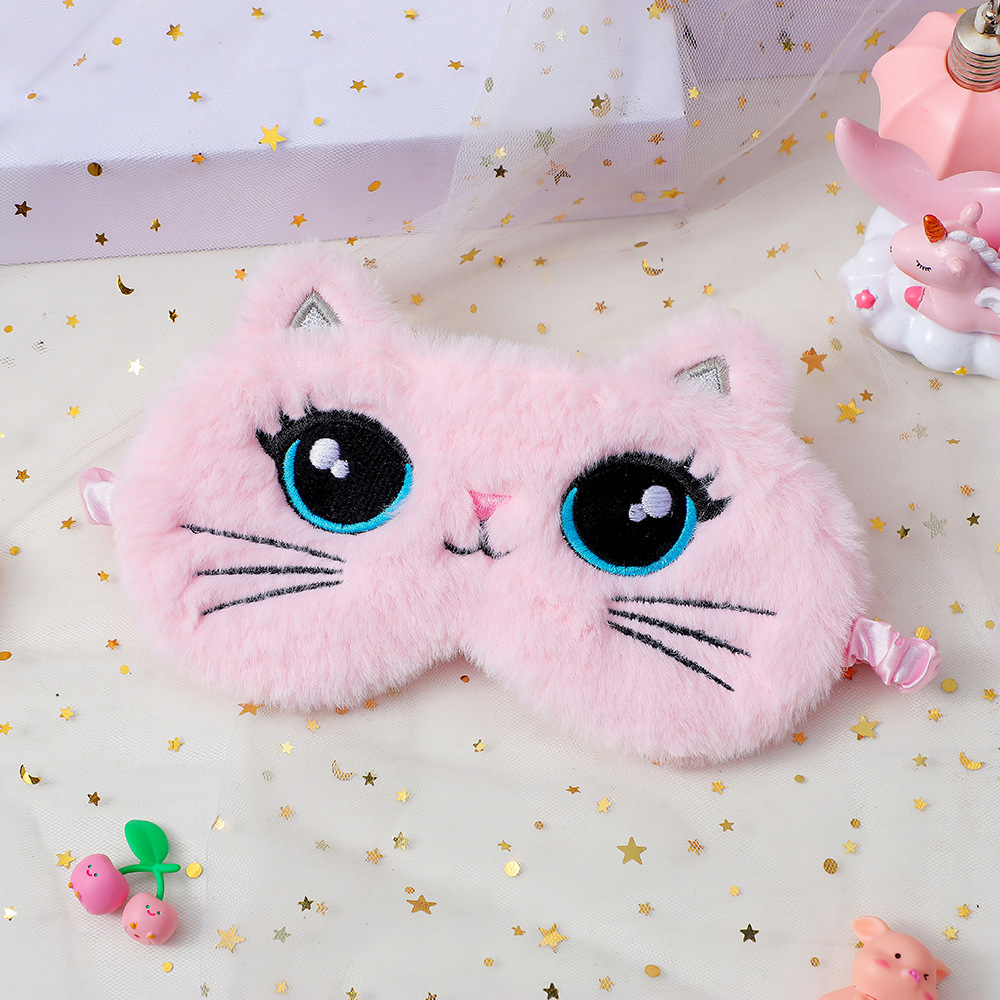 Cute Cat Plush Eye Mask display picture 9