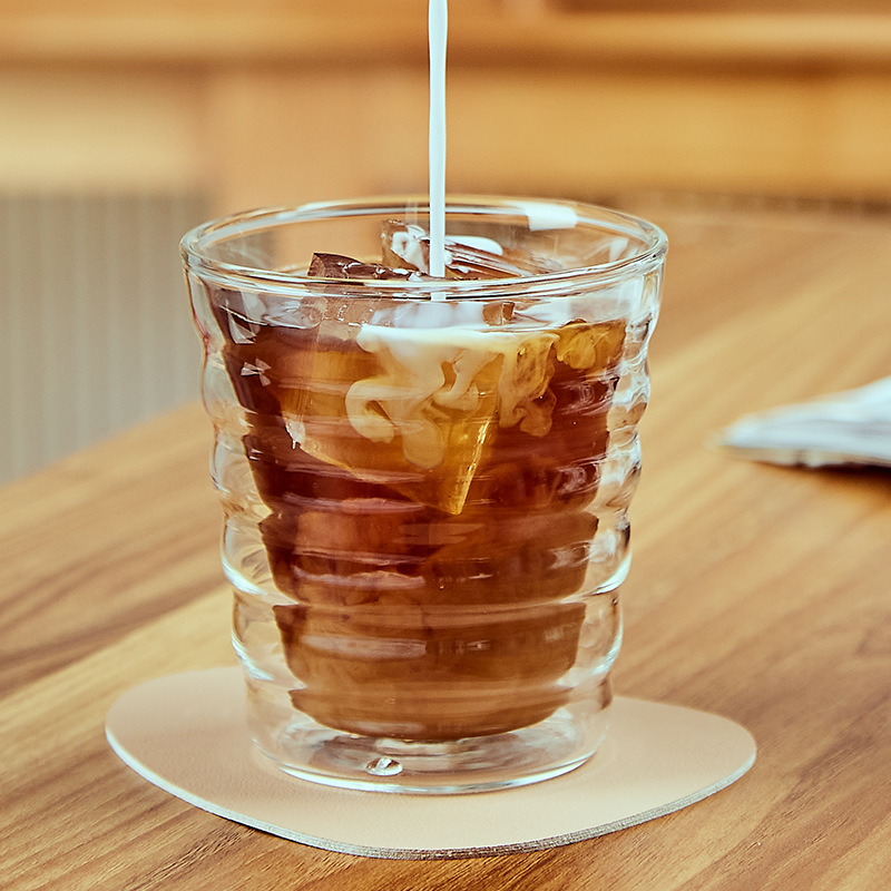 美索米亚高硼硅双层玻璃杯热咖啡杯耐高温家用水杯果汁杯饮料杯子