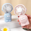 Handheld cute space summer small air fan with light