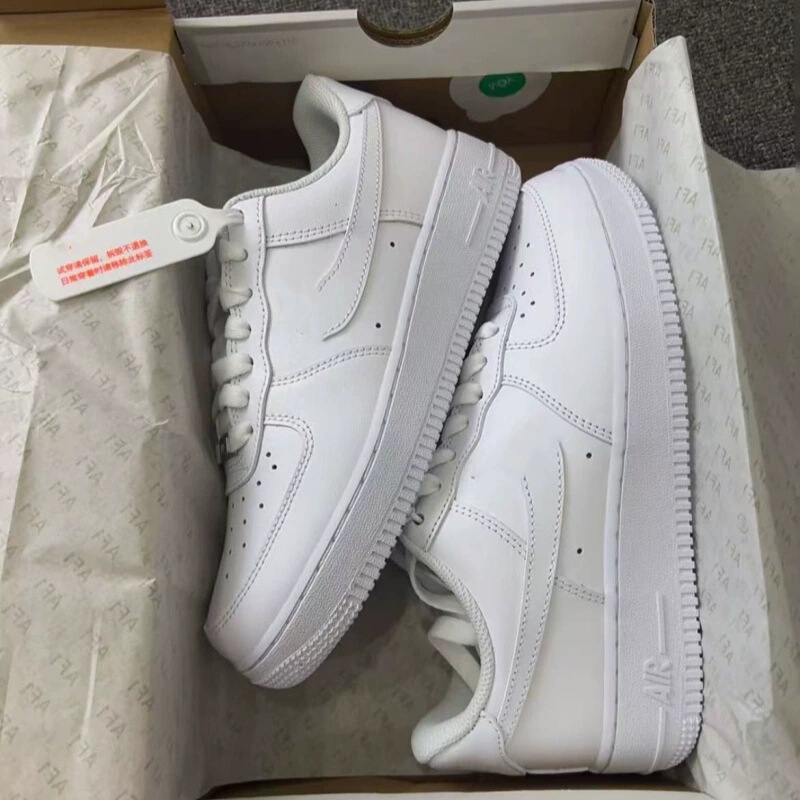 Nike Official Putian Pure Original Air Force One Af1 Pure White All Black Wheat Color Versatile Low-Top Sneakers for Male and Female Students