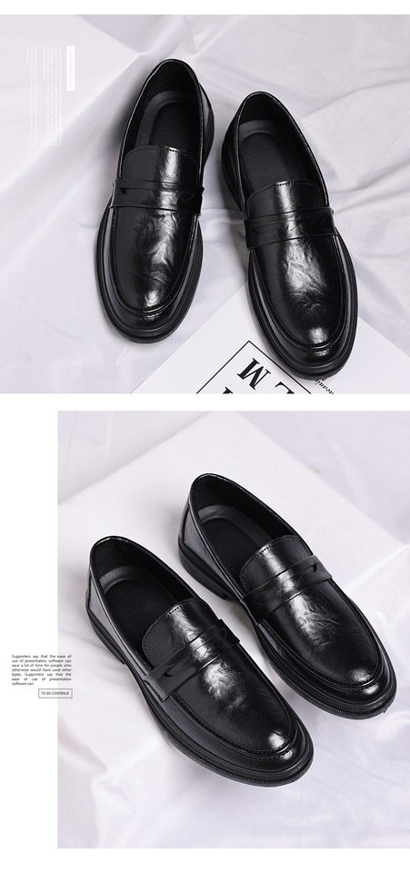 Giày da nam công sở cổ thấp thoáng khí tăng chiều cao gót 3-5 cm — Màu đen BK-5 chi tiết 14