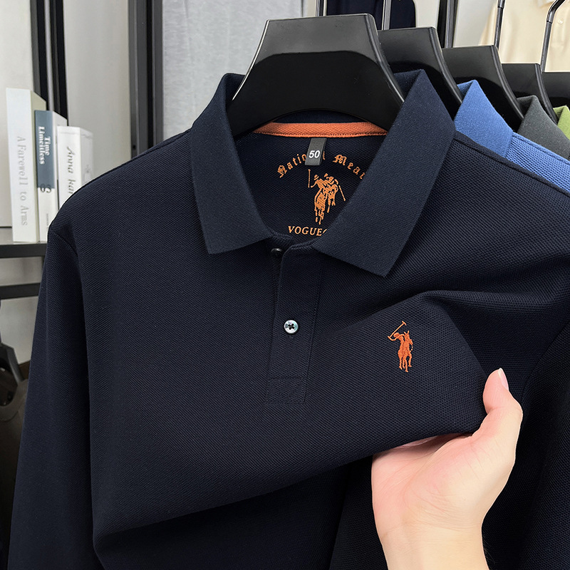 长袖保罗Polo衫男t恤刺绣小马标纯棉透气薄款新款上市休闲男士t恤