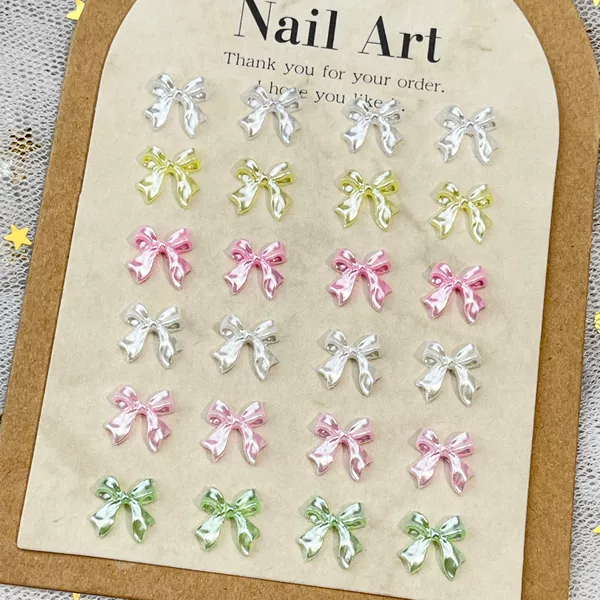 Pearlescent Bow Nail Art Jewelry Wholesale Internet Celebrous Joker Ribbon Bow Resin Diamond DIY Wear Armor Accessories