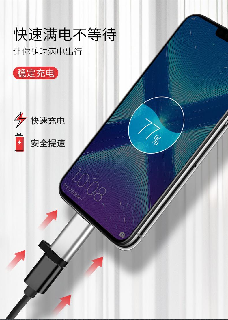 Type-C'den Mikro Şarjına Hızlı Veri Transferi Adaptörü Android TYPEC Cep Telefonu Adaptörü Alüminyum Alaşımı