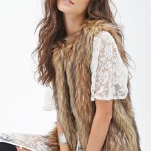 欧美外贸款速卖通皮草毛毛外套新款2014马甲仿狐狸毛皮草马甲