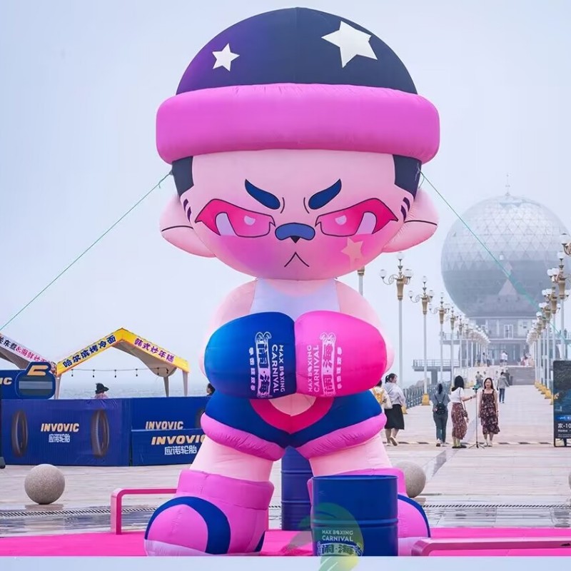充气卡通气模IP拳击娃娃人偶景区广场公园活动男孩模型发光气模