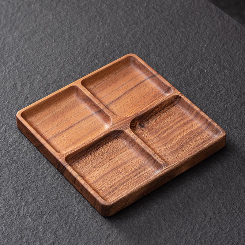 Nogal bandeja de frutas secas hogar sala de estar bandeja de bocadillos caja de dulces Luz de lujo de alto grado plato de espuma seca redonda bandeja de té