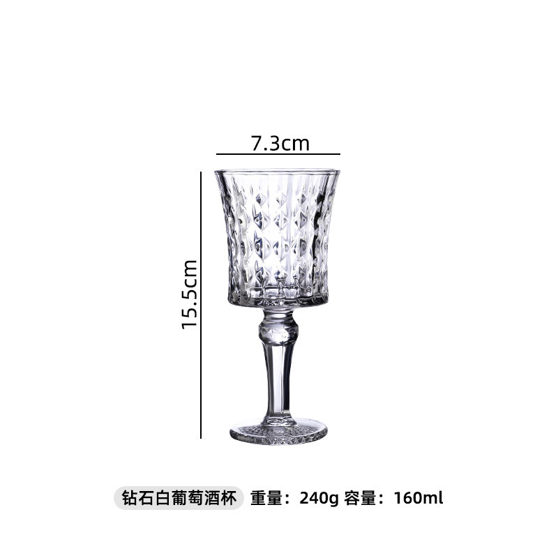Nicho Zhongins flor en relieve francés tazas de champagne tazas de vino femenino de alto valor retrógrado tazas de vidrio europeas