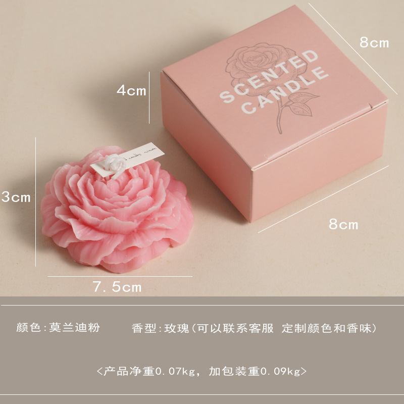 牡丹の花大豆ワックスアロマキャンドル 手作り注型 結婚祝い ホリデーギフト 形状ワックス 手作りアロマ|undefined