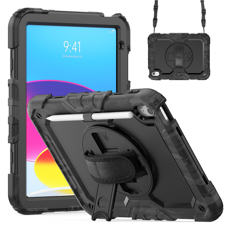 Aplicable para transfronterizos iPad11 Apple camuflado caso de placa protectora 10 o conjunto A16 anti-caída 10.2 pulgadas silicio