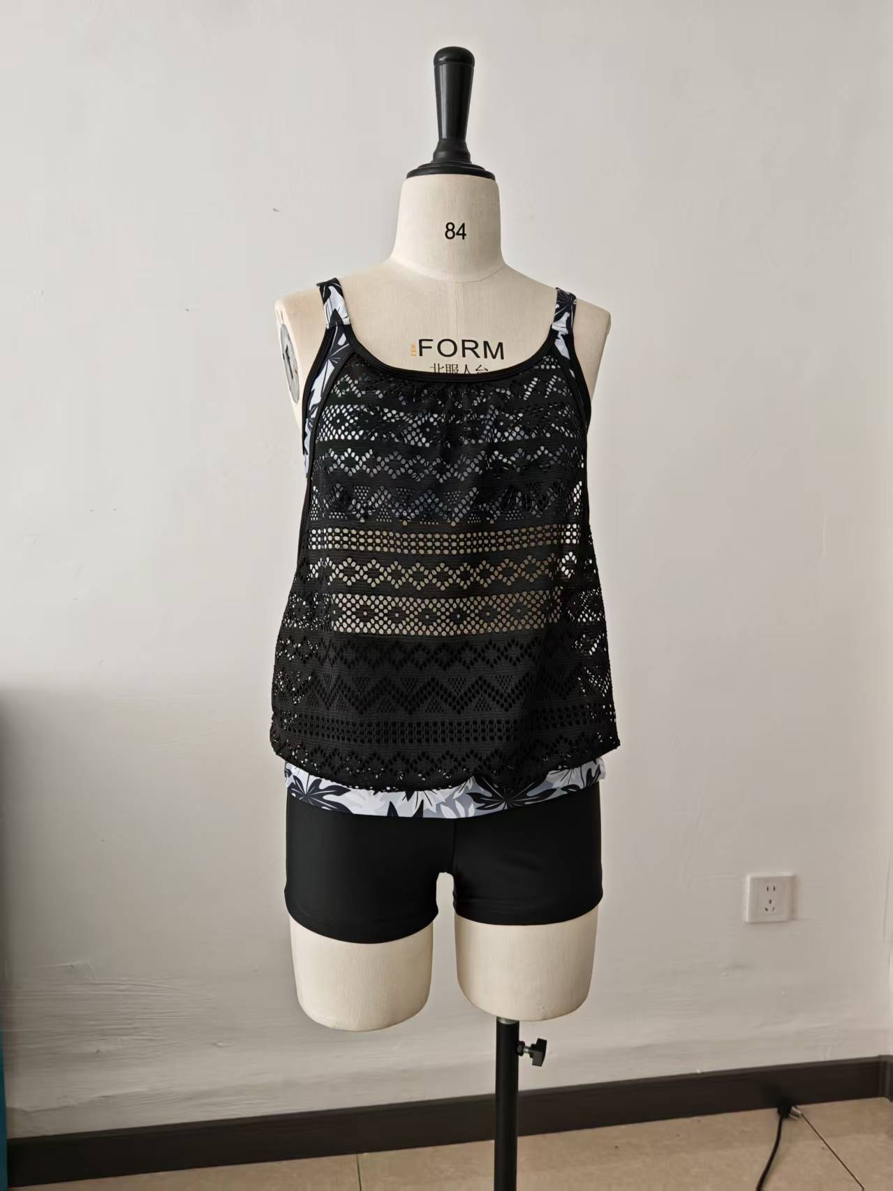 Women's Modest Full Coverage Bikini Set Swimwear Lace Trim Polyester Spandex Blend UPF 50 S-3XL_voghion.com