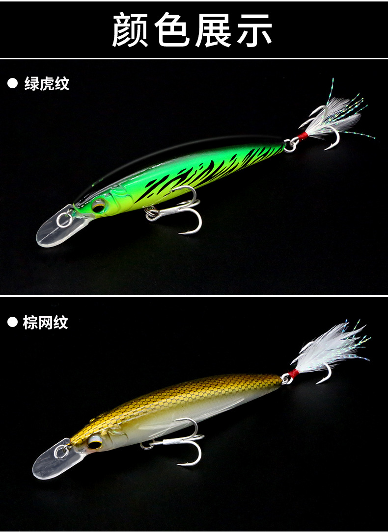 5 Colors Shallow Diving Minnow Lures Sinking Hard Plastic Baits Fresh Water Bass Swimbait Tackle Gear