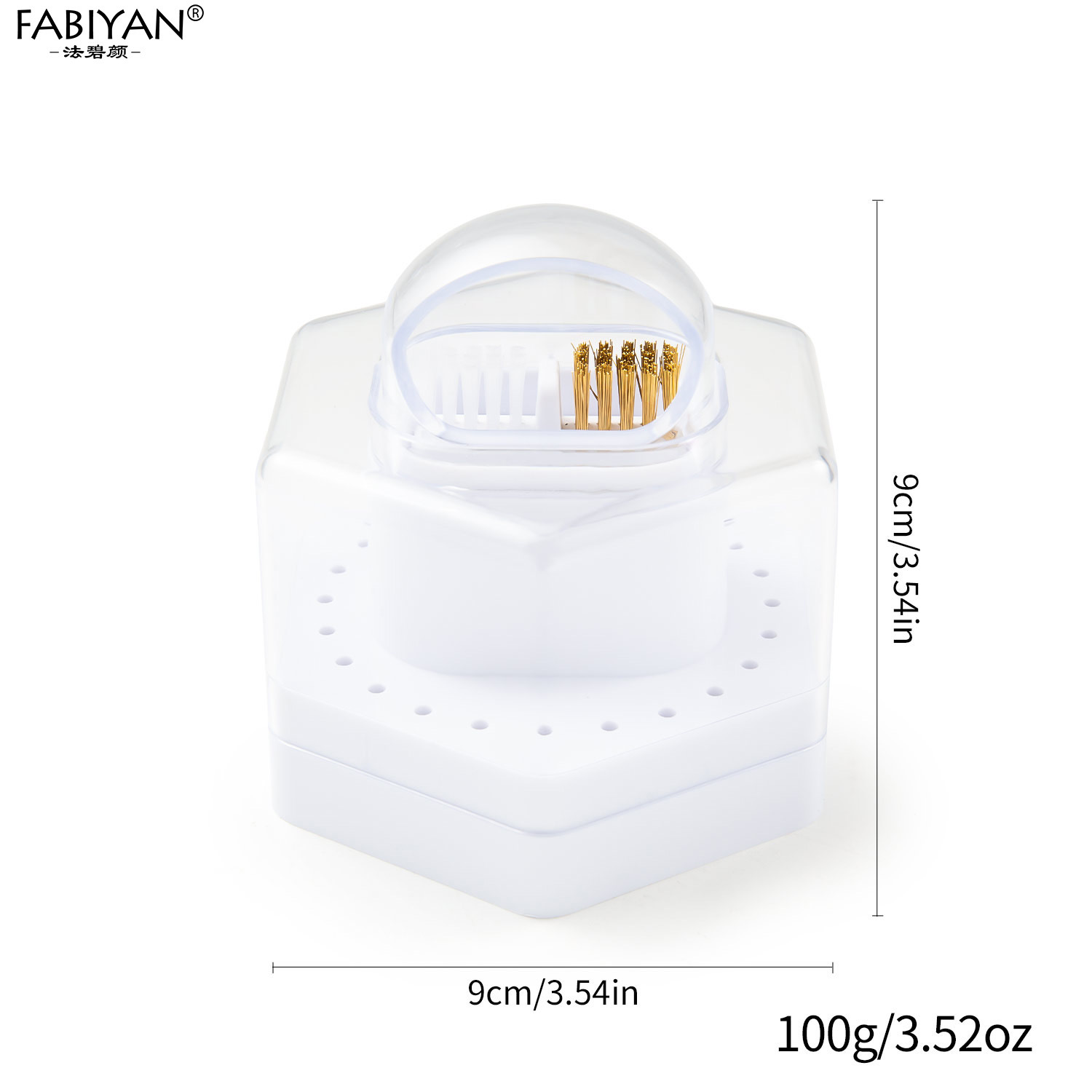 Nueva caja de almacenamiento de cabezal de molienda de 30 agujeros con cepillo de limpieza caja vacía herramientas de uñas de cerámica de acero de tungsteno dividido a prueba de polvo