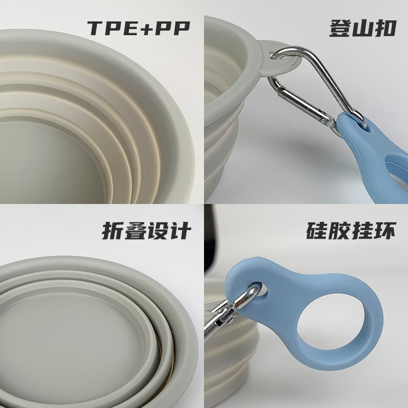 Cat Bowl Pet Bowl venta al por mayor de silicona plegable tazón perro tazón de comida para mascotas portátil perro tazón gato tazón de agua suministros