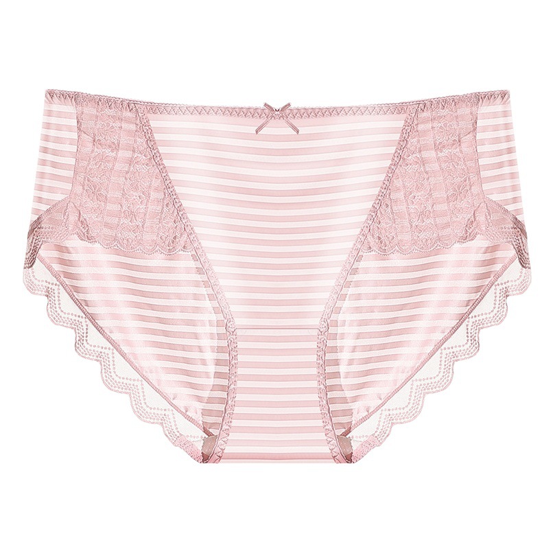 French style light luxury plus size underwear sexy lace stitching mid-waist hip lifting hip plus size extra large 240kg briefs