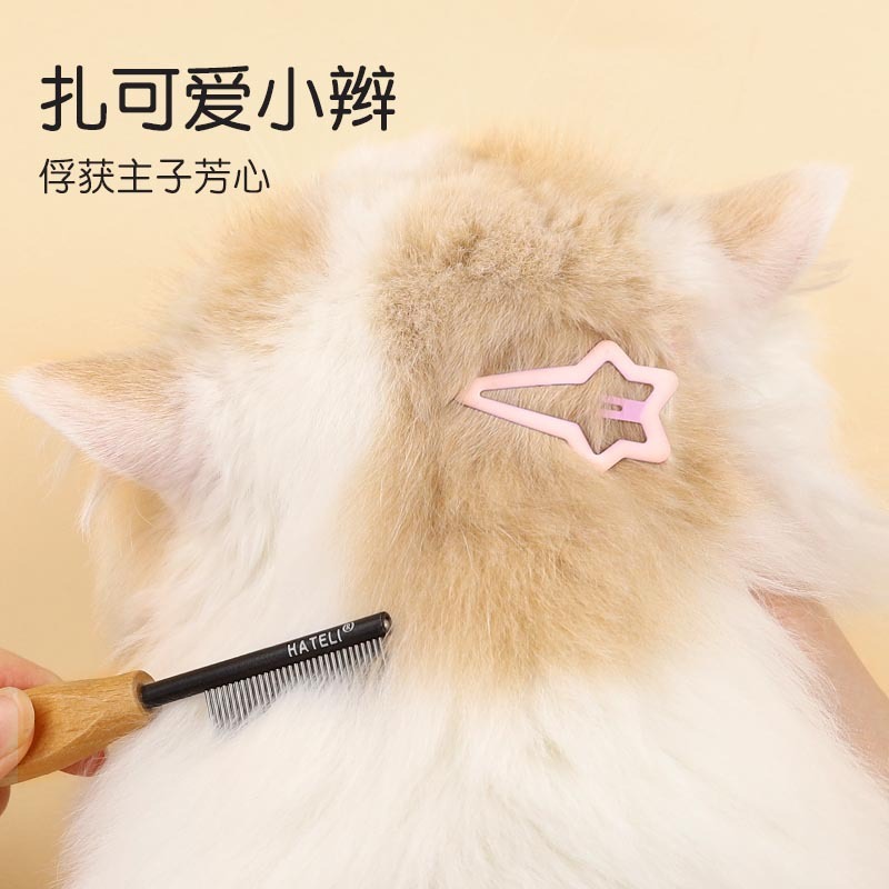 ペットの顔で猫を櫛にします。|undefined