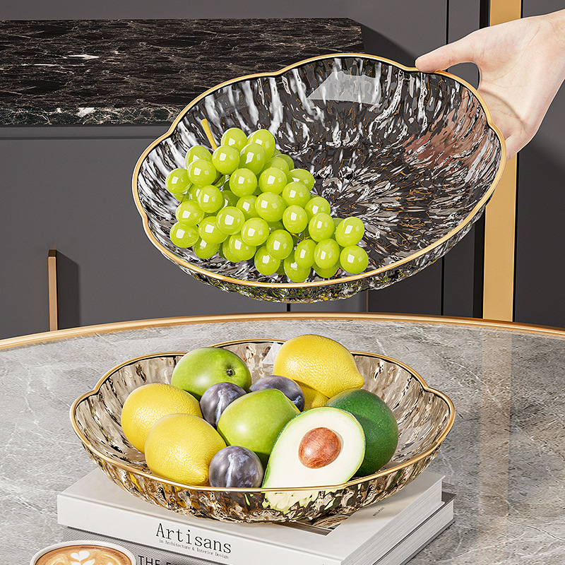 Nuevo plato de frutas de gran tamaño para el hogar de lujo ligero sala de estar mesa de té de frutas plato de frutas secas plato de bocadillos de recepción