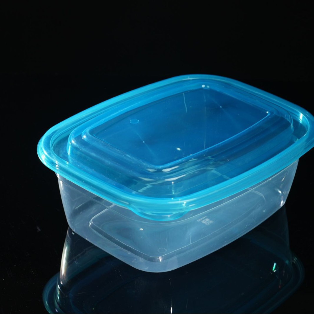 10L de gran capacidad de plástico de grado alimenticio grueso anticongelante caja de almacenamiento resistente al calor caja de comidas rápidas a prueba de fugas con cubierta multicolor