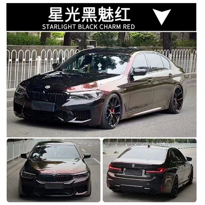 Auto Color Change Film Streamer Black Charm Red Metal - pet-starlight-black-charm-red-152m-17m