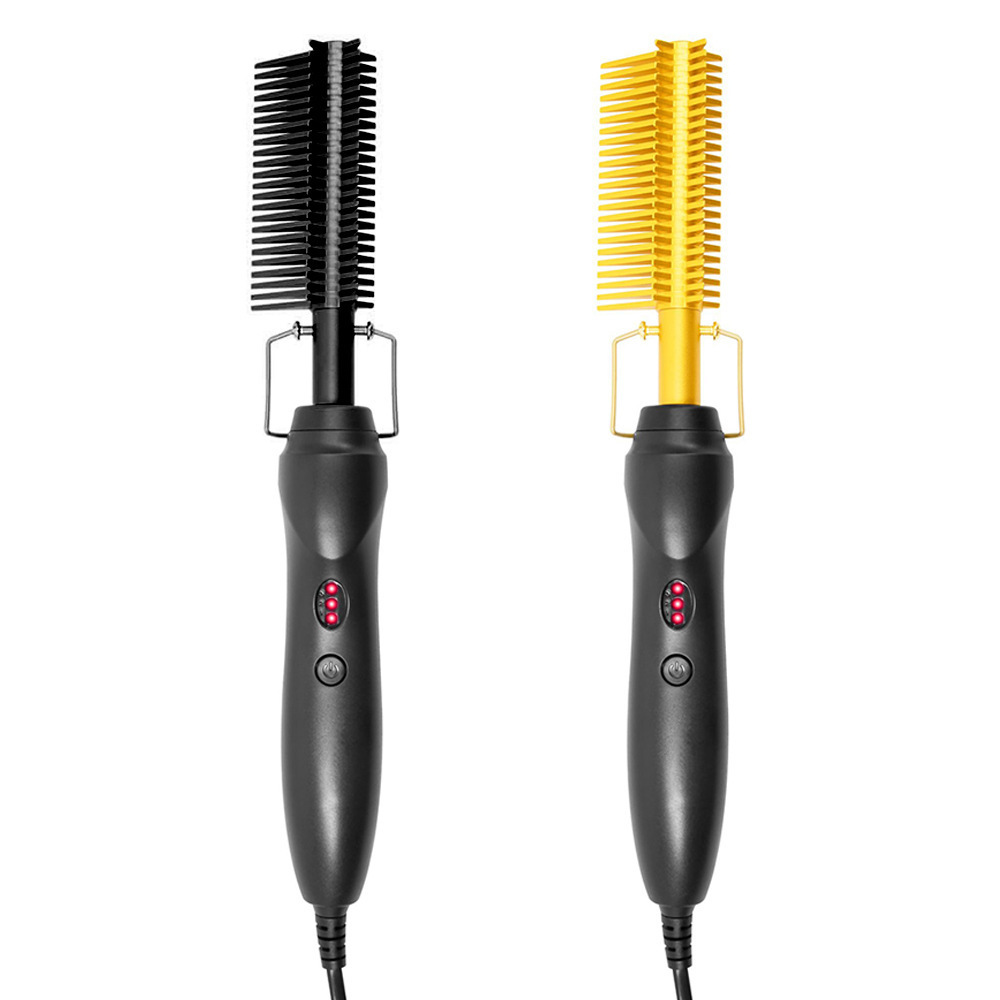 新款五角电热铜梳干湿两用直发梳家用烫发卷发棒多功能美发梳批发