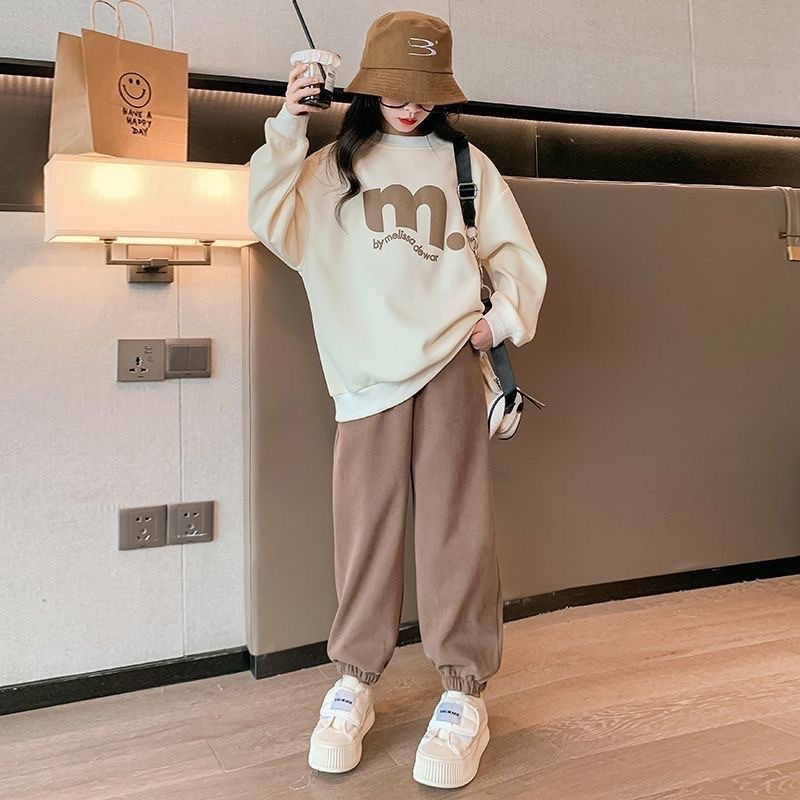 Mädchen Herbst Hoodie Und Sporthose Im Zweiteiler Set Für Kinder_voghion.com