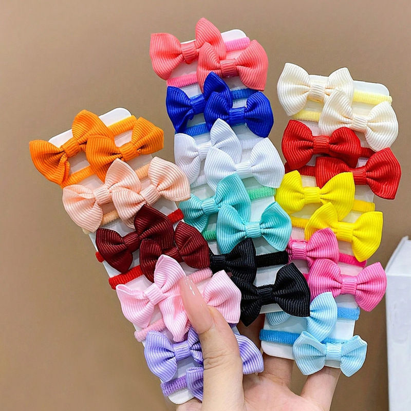 Candy-Colored Towel Ring Children's Bow Hair Tie Korean Style Cute Rubber Band Hair Flower Hair Clip Cute Baby Hair Accessory