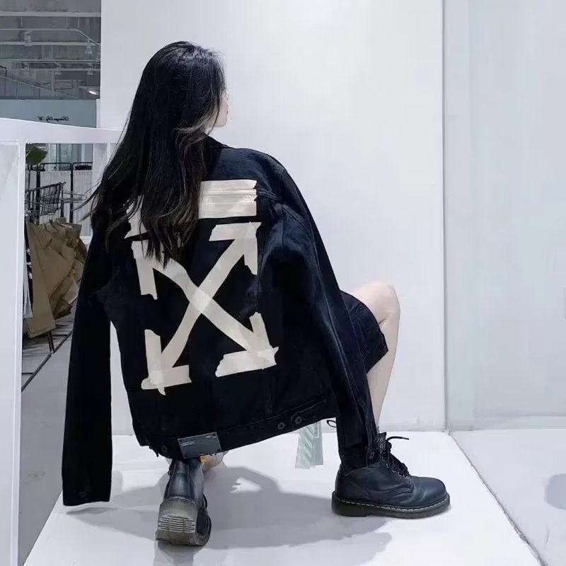 데님 코트 남자의 긴팔 하이 스트리트 패션 브랜드 캐주얼 재킷 홍콩 스타일 잘 생긴 느슨한 학생 캐주얼 프린트 탑 옷