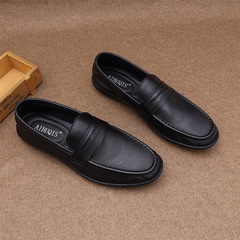 2022春季潮鞋懶人鞋男真皮輕便透氣韓版休閒豆豆鞋軟底單層牛皮鞋