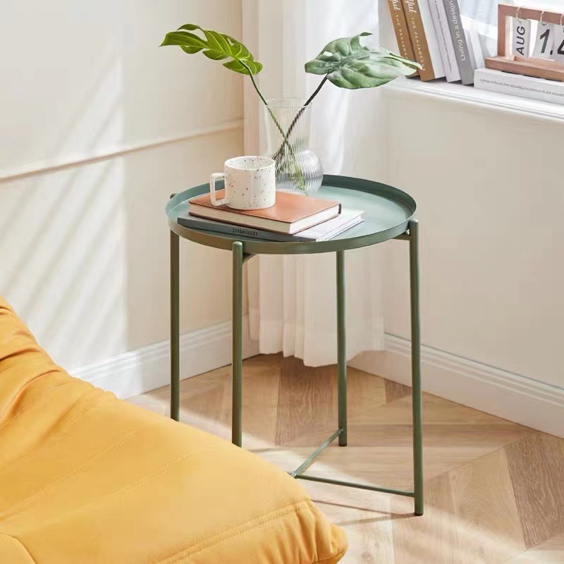 Fábrica directa sofá nórdico sala de estar de hierro forjado mesa de té mini mesa de té balcón dormitorio mesa redonda portátil