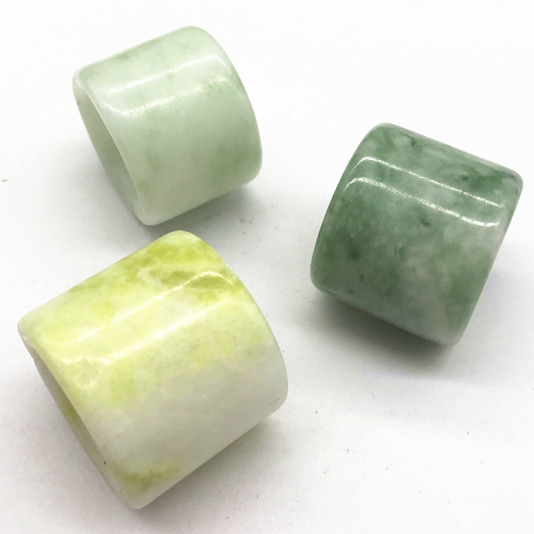 玉石扳指 仿古干青扳指贵州翠蓝田玉 石扳指地摊景区玉器饰品