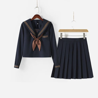 【绀色茶羽中】正版JK制服日系长袖秋冬水手服学院风套装班服校服