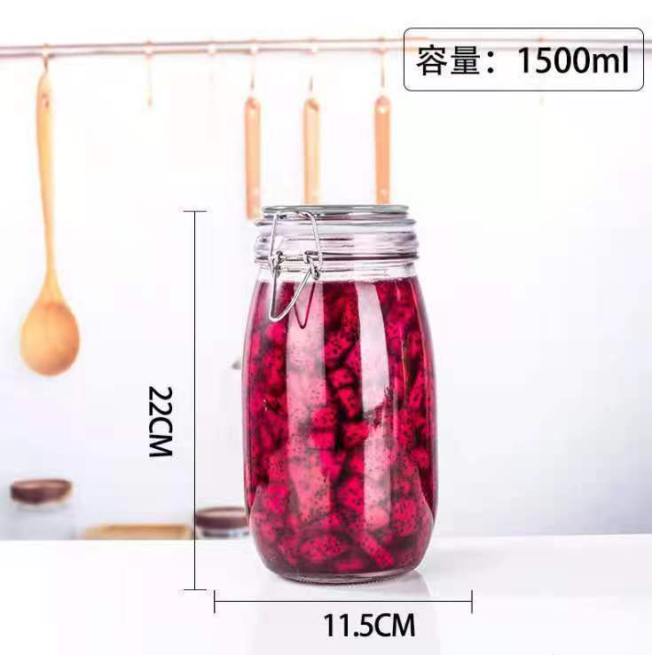 スポット密封バヨネット食品保存瓶透明ガラス瓶ワインピクルス瓶鮮度保持蜂蜜瓶ジャム瓶|undefined