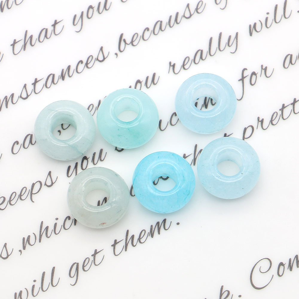 Pequeño anillo de piedra natural botón de seguridad de cristal DIY cuerdas de trenzado cuentas de pulsera collar accesorios colgante