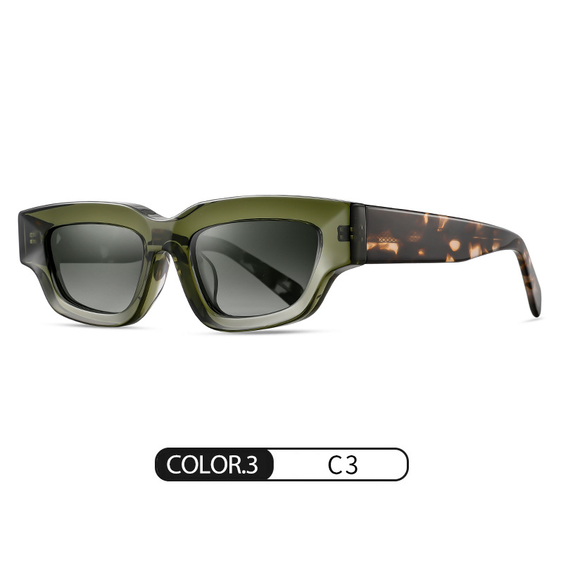 Gafas de sol de acetato de marco pequeño punk transfronterizas europeas y americanas s32117 Gafas de sol polarizadas de placa de marea de marco cuadrado retro de alta calidad