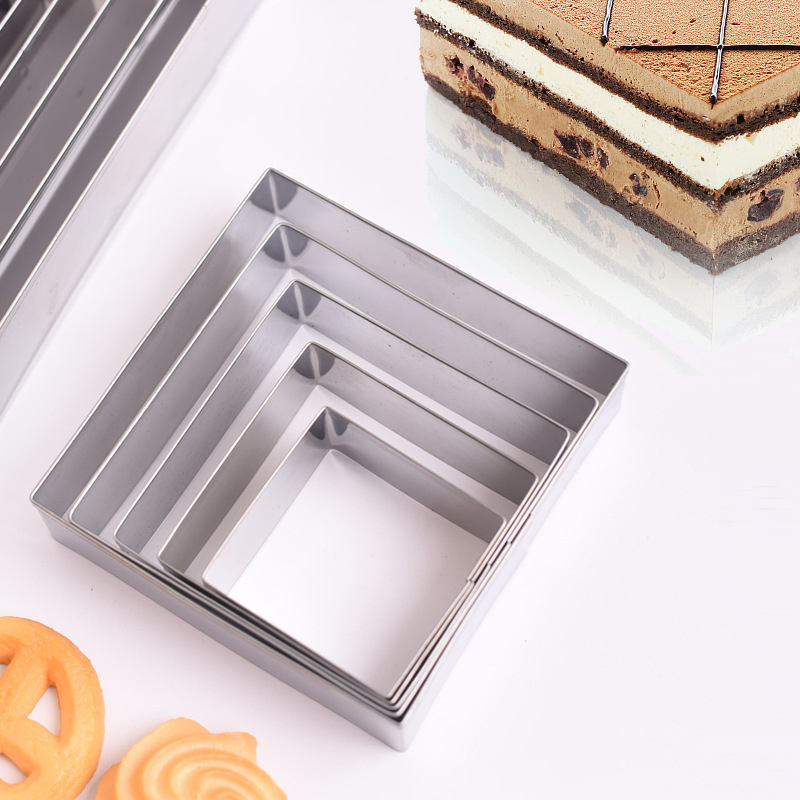Square compact set stainless steel, mold, 5 pieces