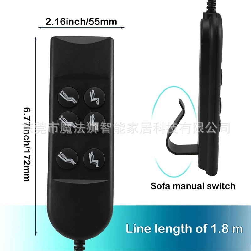 Seis botones de control remoto con cable doble motor mango 24v dc push pull varilla actuador lineal interruptor de control de mano