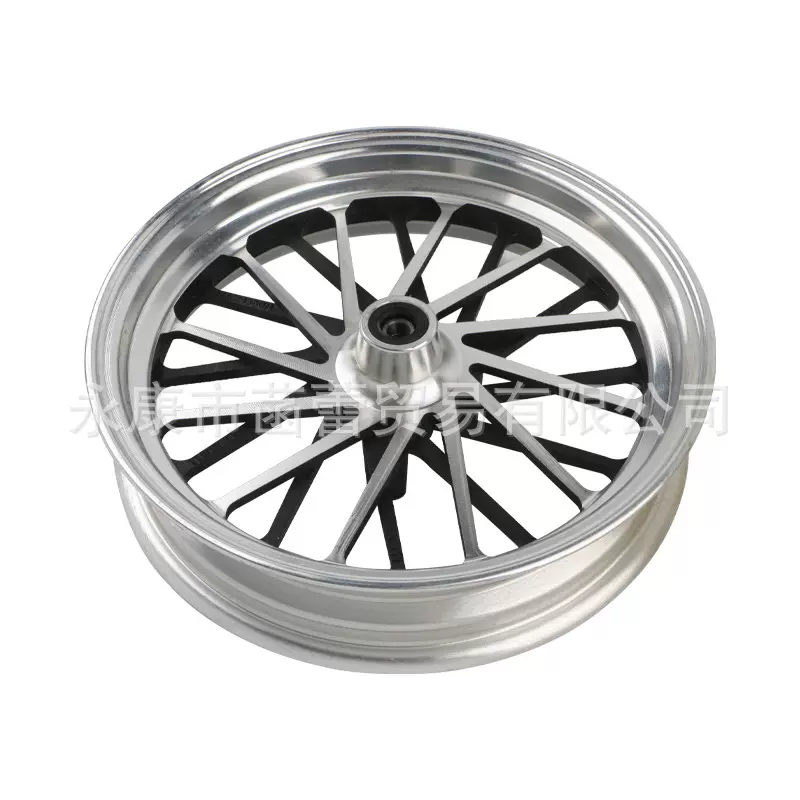 电动车反刹前轮12寸窄小公主外盘碟刹铝轮电瓶车反扣碟刹铝圈轮毂