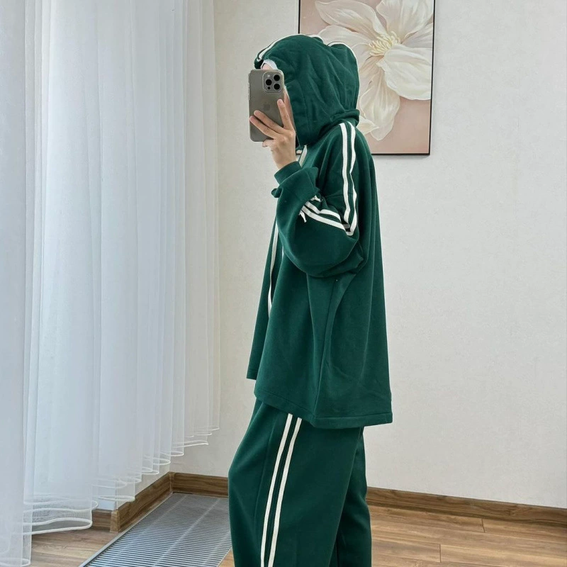 П Spring длинный рукав с капюшоном, штаны, комплект, тренд сезона, (торговля через границу)