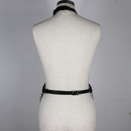 Odiniai bondage diržai moterų scenos pasirodymo kostiumas_voghion.com