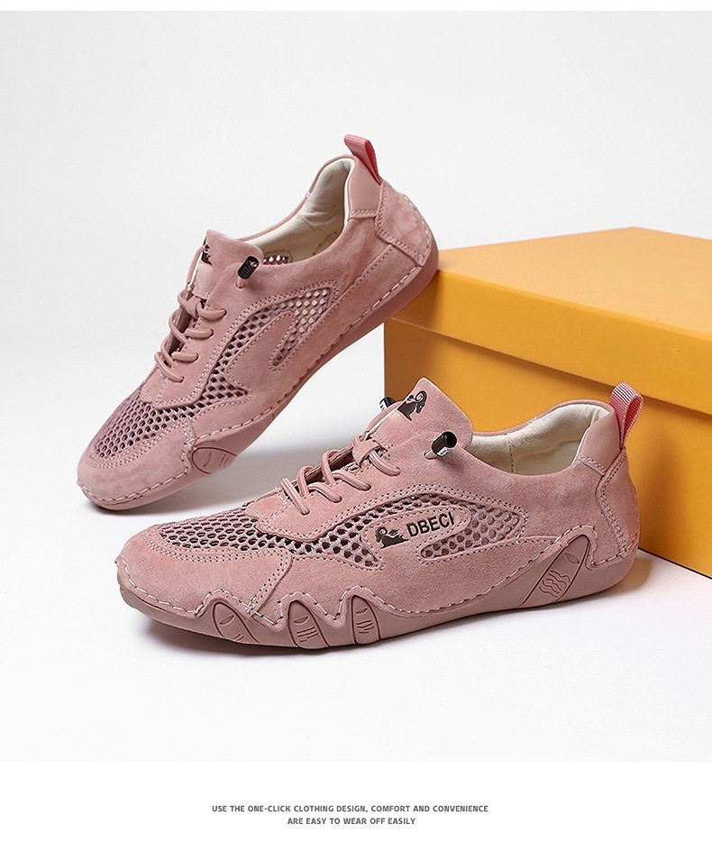 Giày thể thao unisex cỡ lớn thoáng khí lưới mùa hè, đế bằng — 661 Màu đen, 661 màu cát, 661 màu hồng, 661 màu nâu chi tiết 35