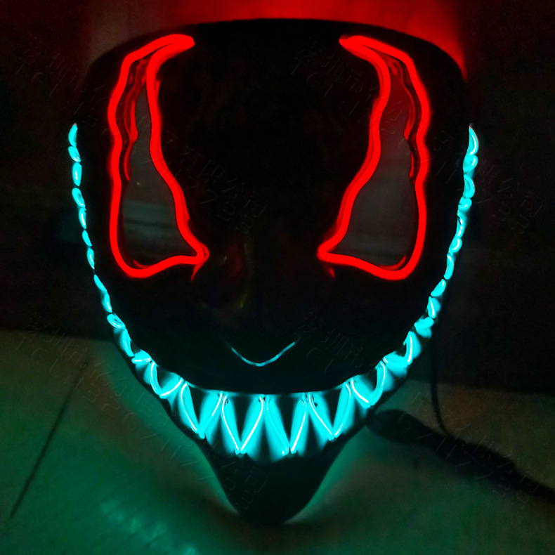 Hallowmas Venom lichtgevend masker dezelfde film horror grappig volledig gezicht LED masker rekwisieten_voghion.com