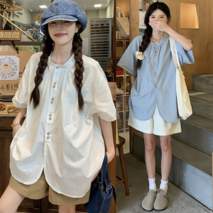 Maternity Tops, Summer Clothes, Korean Style Loose Short-Sleeved T-Shirts, Mid-Length Belly-Covering Suits, Summer Shorts Two-Piece Sets