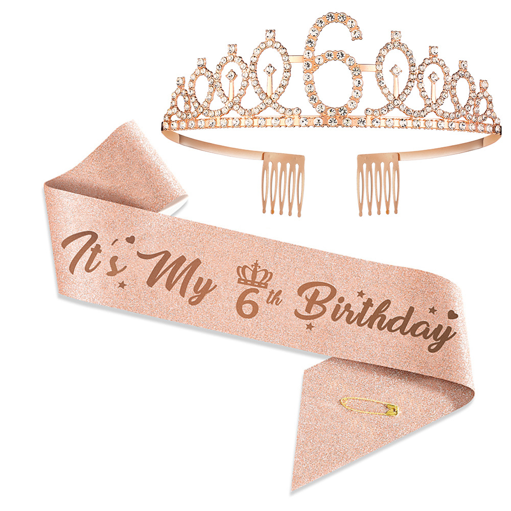 Amazon corona partido suministros correa de hombro los niños oro rosa cebolla en polvo cinturón cumpleaños regalo