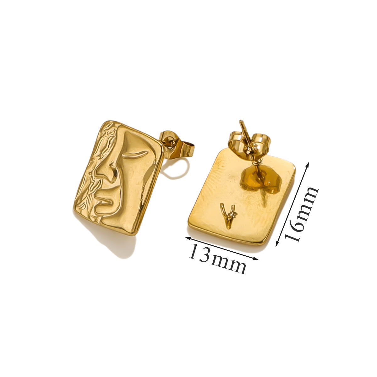 Acero inoxidable chapado en oro 14K nicho accesorios de orejetos de moda con anillo abierto de moda simple DIY orejetos al por mayor