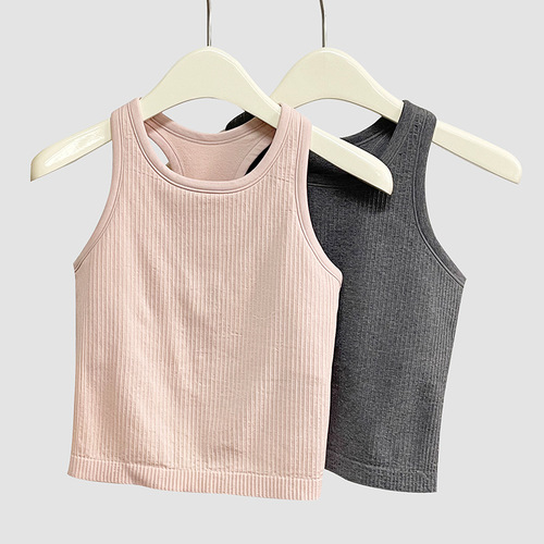 New color EBB yoga top with chest pad, breathable and quick-drying running sports l factory fitness clothing vest