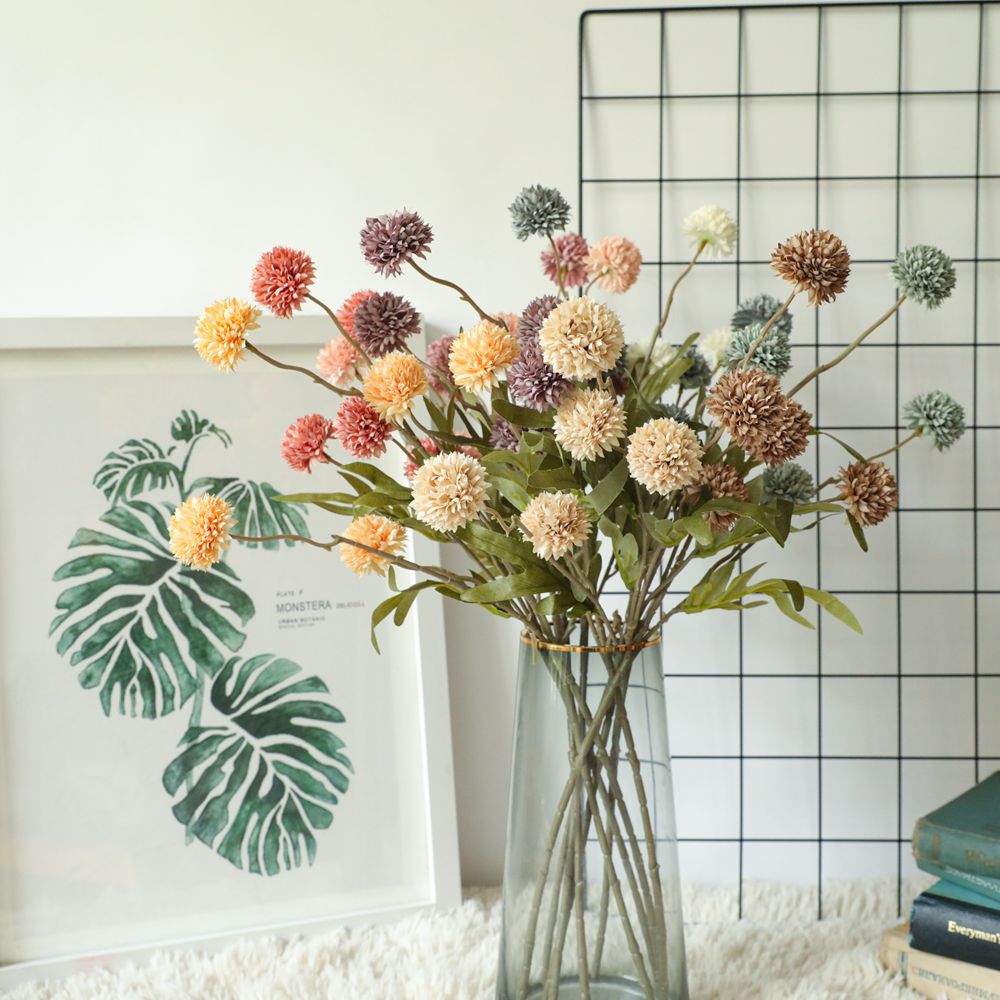 廠家INS風漫舞蒲公英仿真花假花綠植物批發婚慶裝飾品跨境MW66783