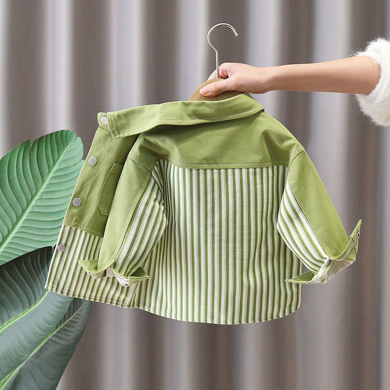 7631 Chaqueta de primavera para niños Chaquetas de costura de moda para niños guapos 2025 nueva primavera y otoño top callejero frito