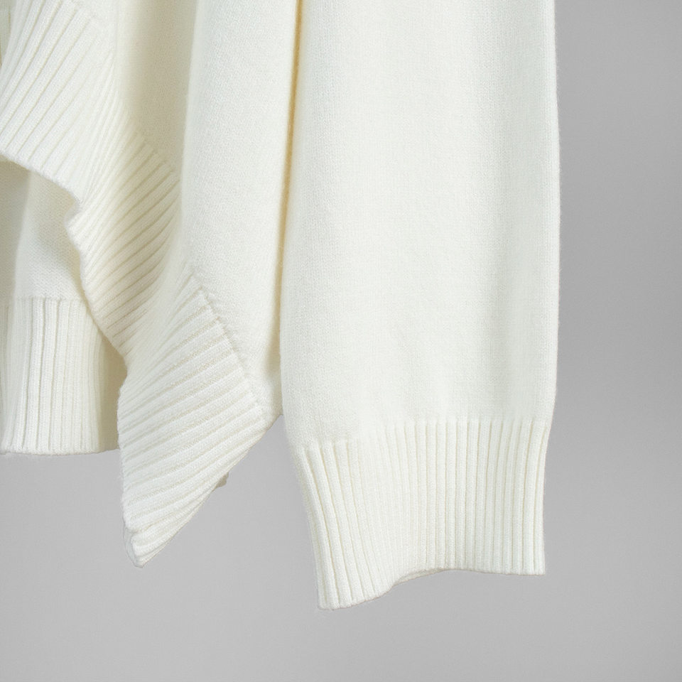 Bộ đầm áo len cổ cao dài tay phối chân váy dài dệt kim form rộng nữ — 50% Visco, 30% Polyester, 20% Nylon, Màu trắng be, Màu xanh lam, Màu xám chi tiết 34
