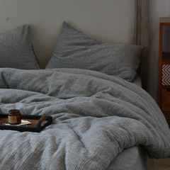 棉麻雙層紗布丨四件套2024新款床單被套亞麻高級感秋冬季簡約床品