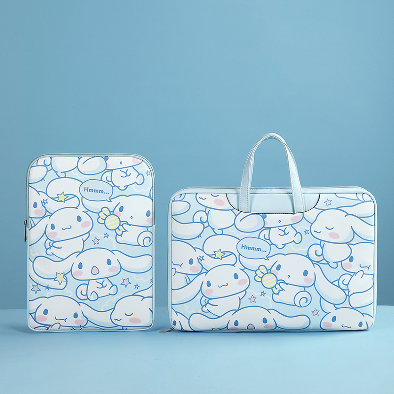 Stylish Cartoon Puppy Laptop Bag, High-Quality Handbag for Women, Shockproof Inner Liner, 14/15.6 cm